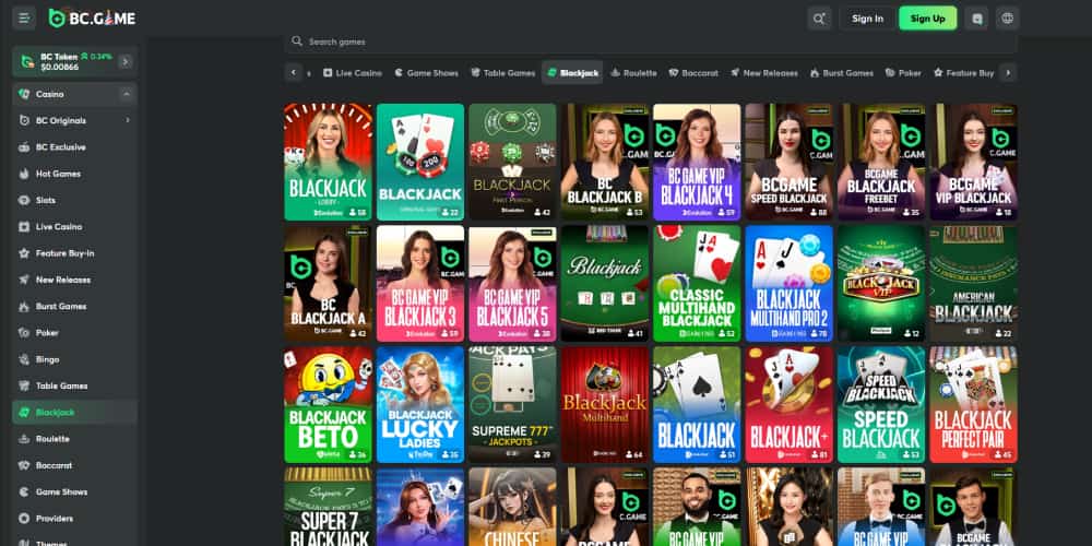 BC.Game blackjack games