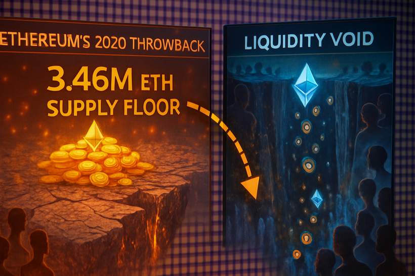 Ethereum’s 2020 Throwback: How A 3.46M ETH Supply Floor Creates A Liquidity Void
