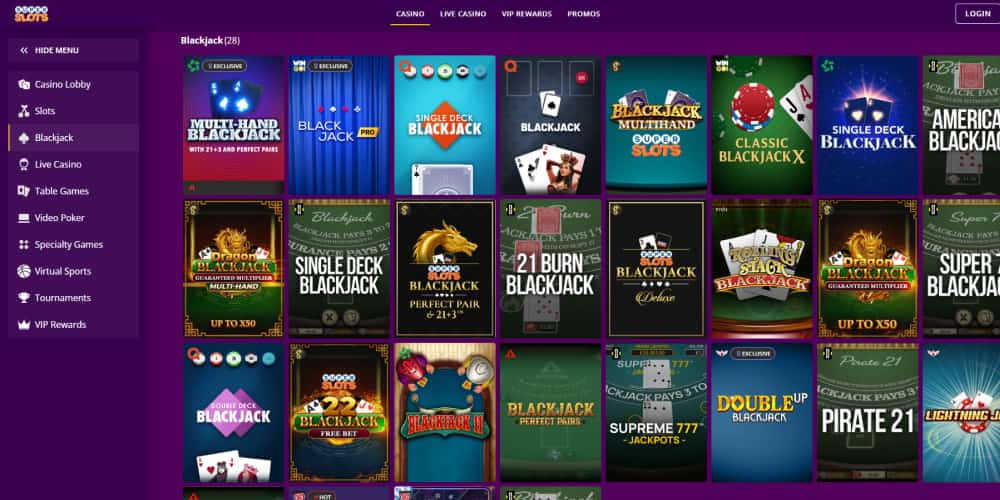 SuperSlots casino blackjack